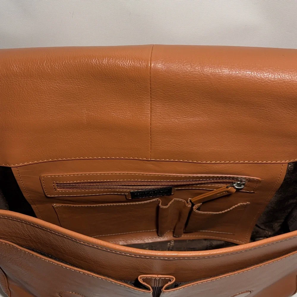 Osprey London Pebble Beach Concours d'Elegance Tan Leather Messenger Bag